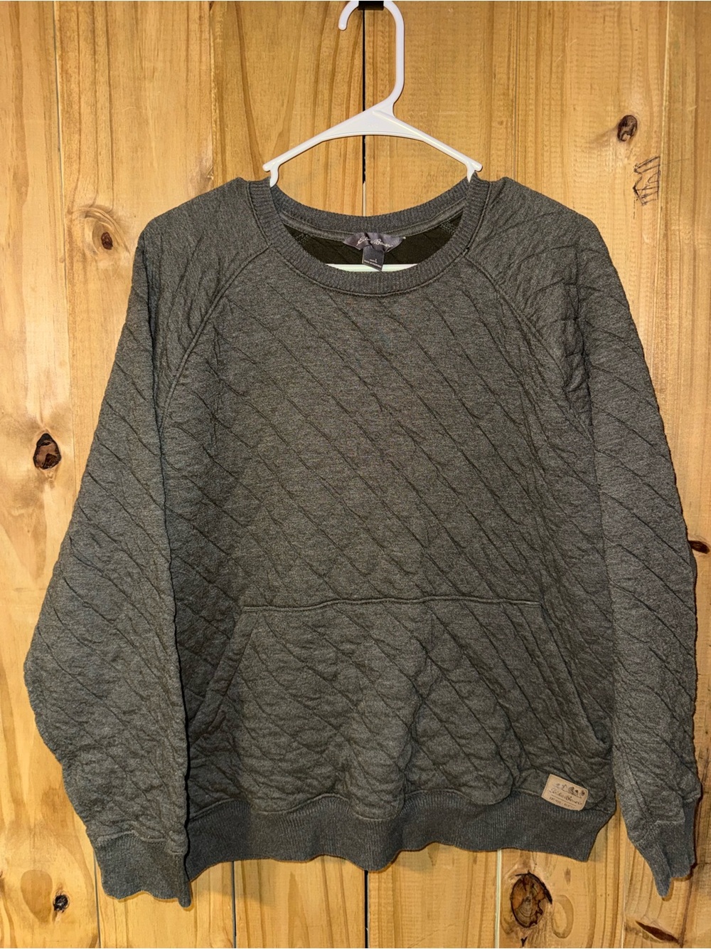 Eddie Bauer Quilted Crewneck Sweatshirt - Gray - Picture 1 of 4
